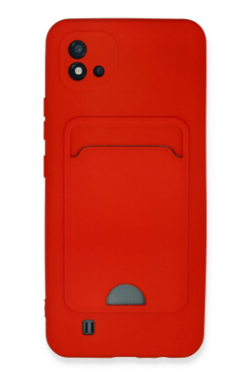 Newface Realme C11 2021 Kılıf Kelvin Kartvizitli Silikon - Kırmızı resmi