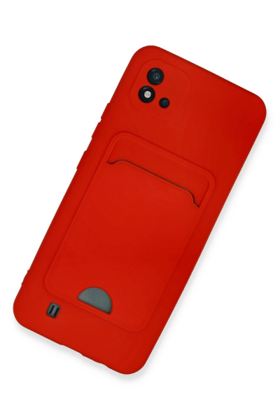 Newface Realme C11 2021 Kılıf Kelvin Kartvizitli Silikon - Kırmızı resmi