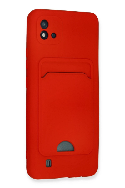 Newface Realme C11 2021 Kılıf Kelvin Kartvizitli Silikon - Kırmızı resmi