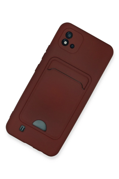Newface Realme C11 2021 Kılıf Kelvin Kartvizitli Silikon - Bordo resmi