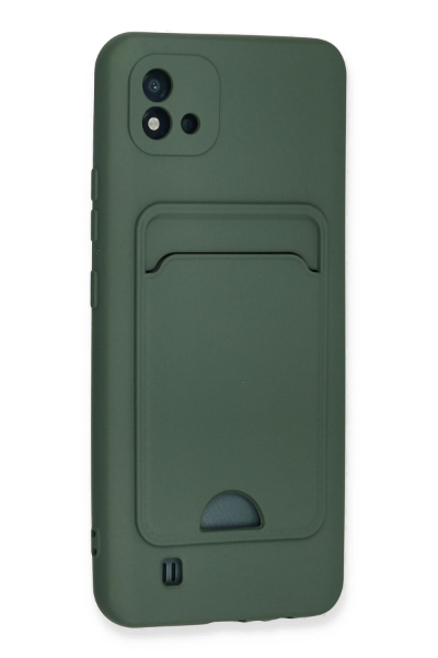 Newface Realme C11 2021 Kılıf Kelvin Kartvizitli Silikon - Koyu Yeşil resmi