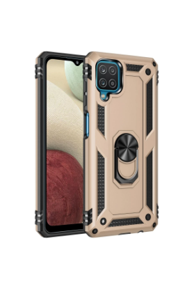 Newface Samsung Galaxy A22 Kılıf Sofya Yüzüklü Silikon Kapak - Gold resmi