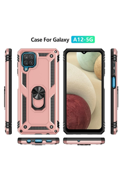 Newface Samsung Galaxy A22 Kılıf Sofya Yüzüklü Silikon Kapak - Rose resmi