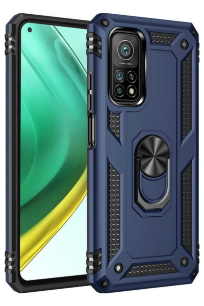 Newface Xiaomi Mi 10T Pro Kılıf Sofya Yüzüklü Silikon Kapak - Lacivert resmi