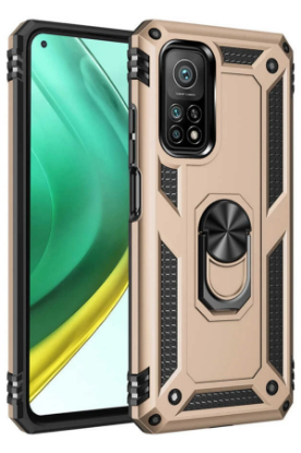 Newface Xiaomi Mi 10T Pro Kılıf Sofya Yüzüklü Silikon Kapak - Gold resmi