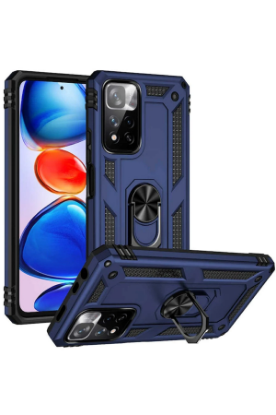 Newface Xiaomi Redmi Note 11 Pro Plus 5G Kılıf Sofya Yüzüklü Silikon Kapak - Lacivert resmi