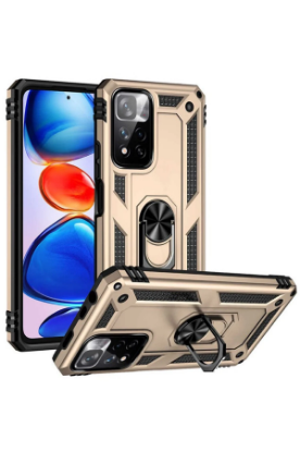 Newface Xiaomi Redmi Note 11 Pro Plus 5G Kılıf Sofya Yüzüklü Silikon Kapak - Gold resmi