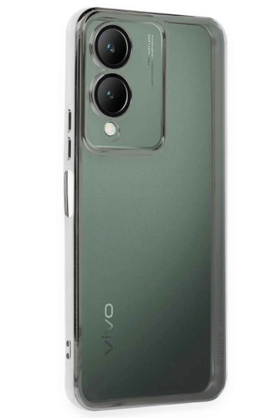 Newface Vivo Y17S Kılıf Razer Lensli Silikon - Gümüş resmi