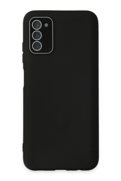 Newface Samsung Galaxy A03S Kılıf Lansman Glass Kapak - Siyah resmi