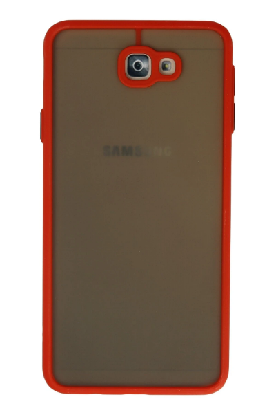 Newface Samsung Galaxy J7 Prime Kılıf Montreal Silikon Kapak - Kırmızı resmi