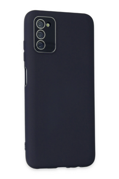 Newface Samsung Galaxy A03S Kılıf Lansman Glass Kapak - Lacivert resmi