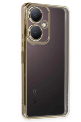 Newface Vivo Y27 Kılıf Razer Lensli Silikon - Gold resmi