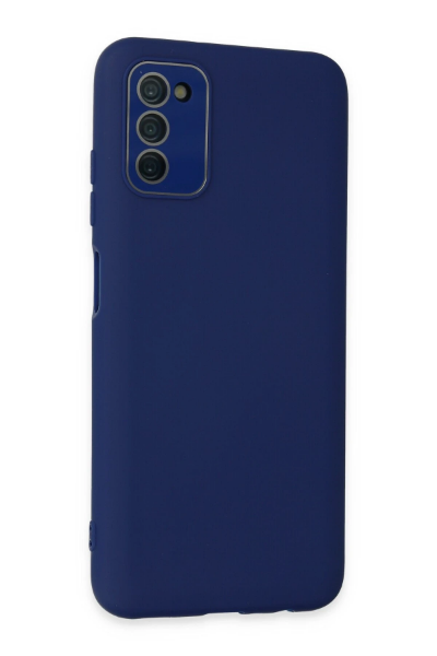 Newface Samsung Galaxy A03S Kılıf Lansman Glass Kapak - Sky Blue resmi