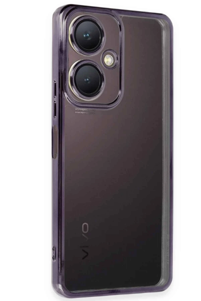 Newface Vivo Y27 Kılıf Razer Lensli Silikon - Mor resmi