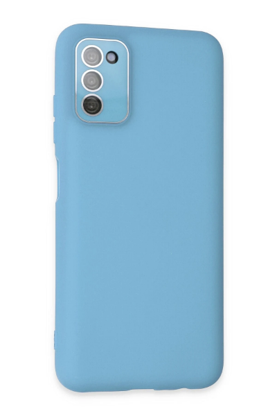 Newface Samsung Galaxy A03S Kılıf Lansman Glass Kapak - Mavi resmi