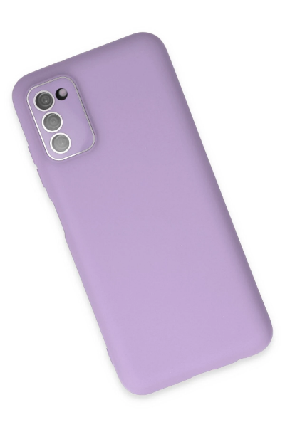 Newface Samsung Galaxy A03S Kılıf Lansman Glass Kapak - Lila resmi