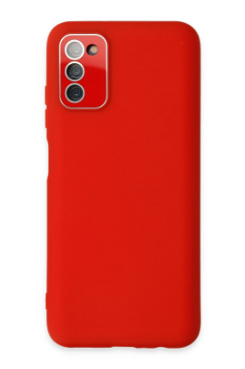 Newface Samsung Galaxy A03S Kılıf Lansman Glass Kapak - Kırmızı resmi