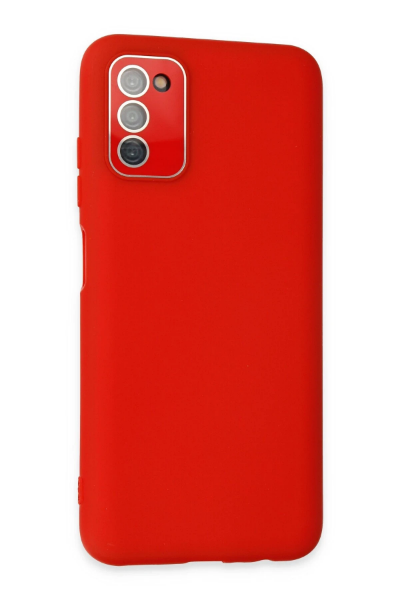 Newface Samsung Galaxy A03S Kılıf Lansman Glass Kapak - Kırmızı resmi