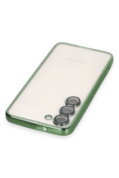 Newface Samsung Galaxy S24 Kılıf Razer Lensli Silikon - Yeşil resmi