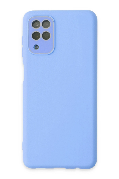Newface Samsung Galaxy A22 Kılıf Lansman Glass Kapak - Mavi resmi