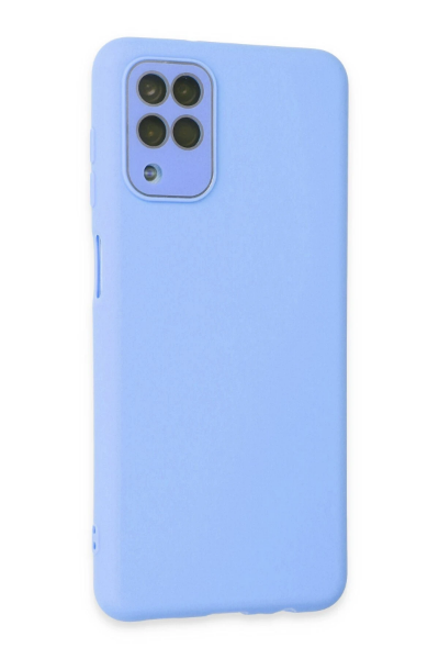 Newface Samsung Galaxy A22 Kılıf Lansman Glass Kapak - Mavi resmi