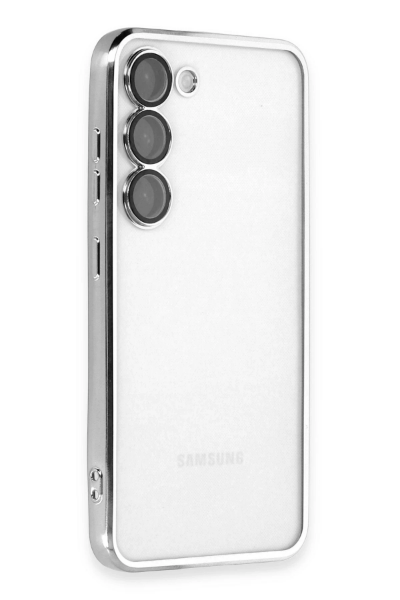 Newface Samsung Galaxy S24 Plus Kılıf Razer Lensli Silikon - Gümüş resmi