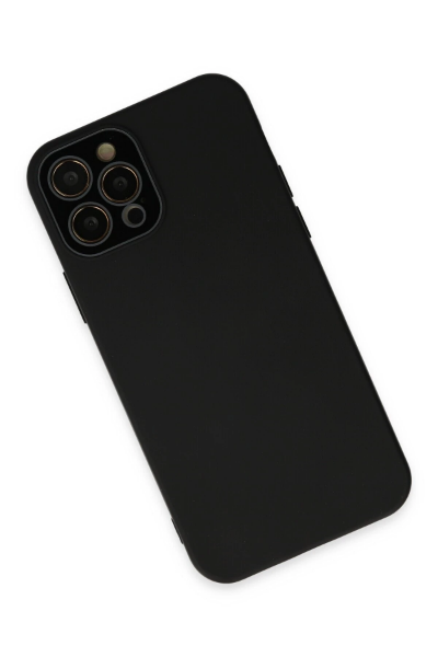 Newface iPhone 12 Pro Kılıf Lansman Glass Kapak - Siyah resmi