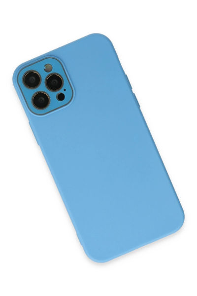 Newface iPhone 12 Pro Kılıf Lansman Glass Kapak - Mavi resmi