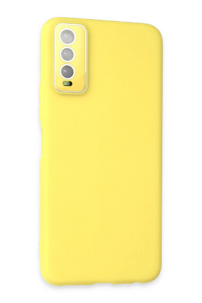 Newface Vivo Y11S Kılıf Lansman Glass Kapak - Sarı resmi
