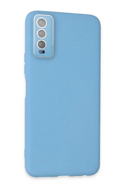 Newface Vivo Y11S Kılıf Lansman Glass Kapak - Mavi resmi