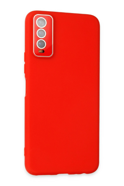 Newface Vivo Y11S Kılıf Lansman Glass Kapak - Kırmızı resmi