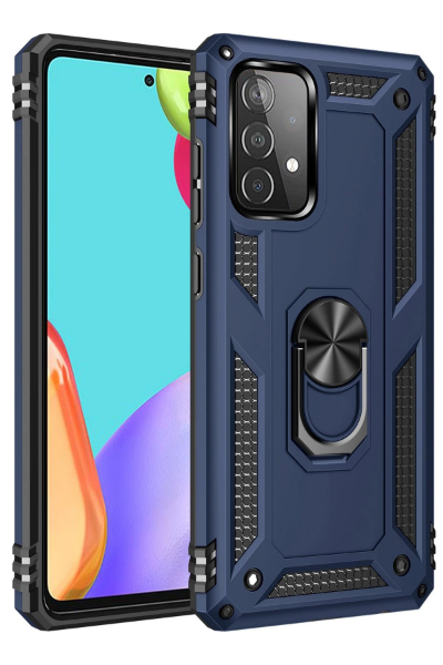 Newface Samsung Galaxy A33 5G Kılıf Sofya Yüzüklü Silikon Kapak - Lacivert resmi