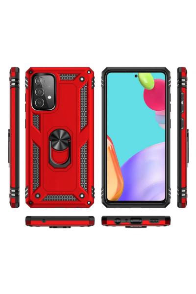 Newface Samsung Galaxy A33 5G Kılıf Sofya Yüzüklü Silikon Kapak - Kırmızı resmi