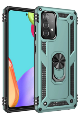 Newface Samsung Galaxy A33 5G Kılıf Sofya Yüzüklü Silikon Kapak - Yeşil resmi