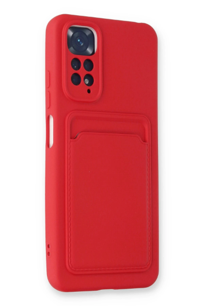 Newface Xiaomi Redmi Note 11S Kılıf Kelvin Kartvizitli Silikon - Kırmızı resmi