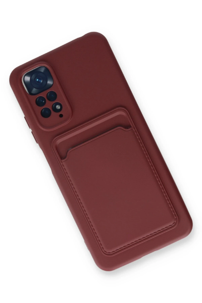 Newface Xiaomi Redmi Note 11S Kılıf Kelvin Kartvizitli Silikon - Bordo resmi