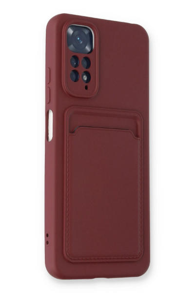 Newface Xiaomi Redmi Note 11S Kılıf Kelvin Kartvizitli Silikon - Bordo resmi