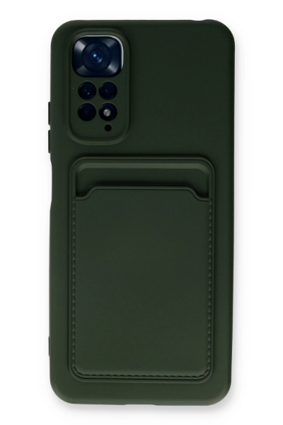 Newface Xiaomi Redmi Note 11S Kılıf Kelvin Kartvizitli Silikon - Koyu Yeşil resmi