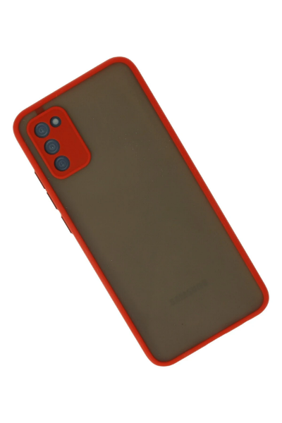 Newface Samsung Galaxy A03S Kılıf Montreal Silikon Kapak - Kırmızı resmi