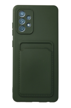 Newface Samsung Galaxy A33 5G Kılıf Kelvin Kartvizitli Silikon - Koyu Yeşil resmi