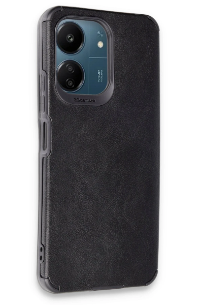 Newface Xiaomi Redmi 13C Kılıf Loop Deri Silikon - Siyah resmi