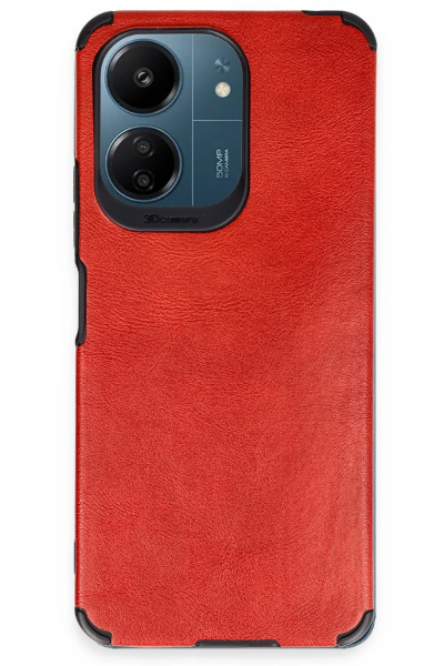 Newface Xiaomi Redmi 13C Kılıf Loop Deri Silikon - Kırmızı resmi