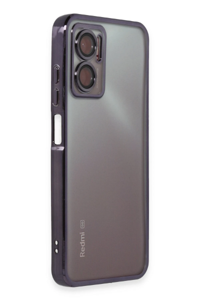 Newface Xiaomi Redmi Note 11E Kılıf Razer Lensli Silikon - Mor resmi