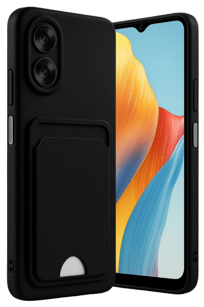 Newface Oppo A38 Kılıf Kelvin Kartvizitli Silikon - Siyah resmi