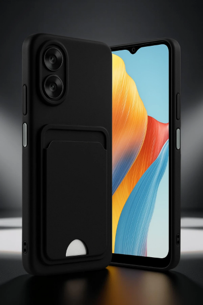 Newface Oppo A38 Kılıf Kelvin Kartvizitli Silikon - Koyu Yeşil resmi