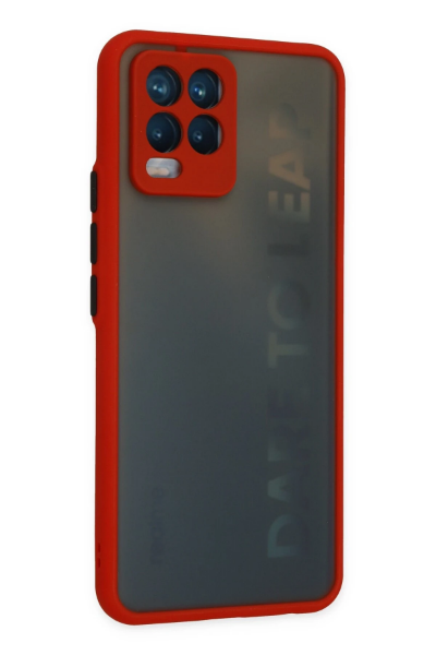 Newface Realme 8 Kılıf Montreal Silikon Kapak - Kırmızı resmi