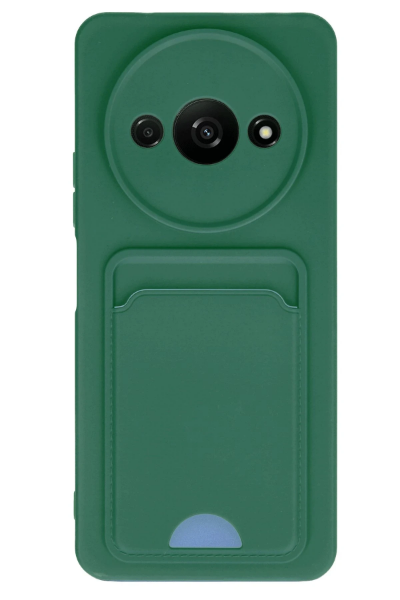 Newface Xiaomi Redmi A3 4G Kılıf Kelvin Kartvizitli Silikon - Koyu Yeşil resmi