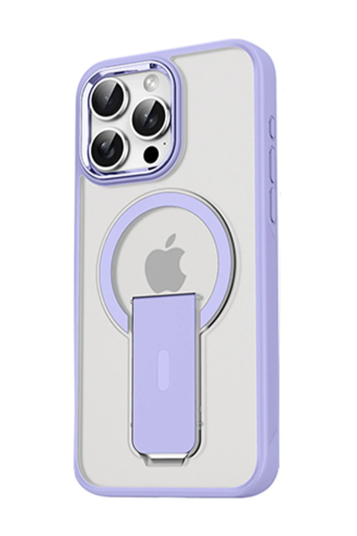 Newface iPhone 15 Pro Tork Magsafe Standlı Kapak - Lila resmi