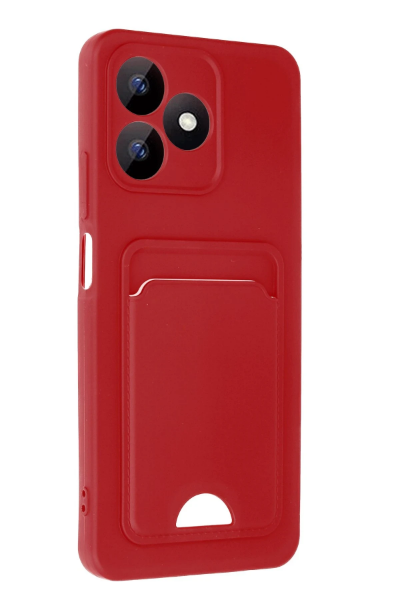 Newface Realme Note 50 4G Kılıf Kelvin Kartvizitli Silikon - Kırmızı resmi