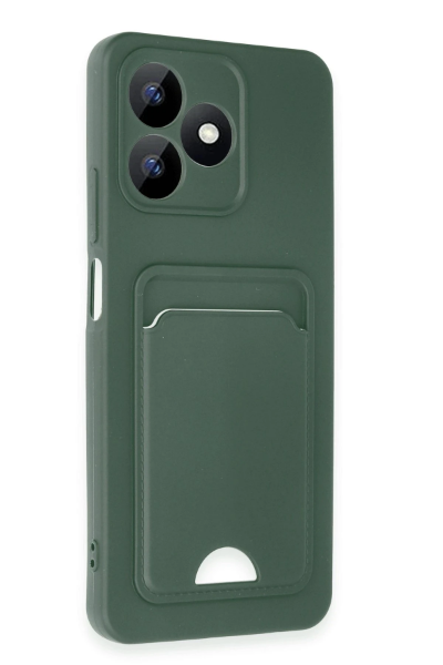 Newface Realme Note 50 4G Kılıf Kelvin Kartvizitli Silikon - Koyu Yeşil resmi